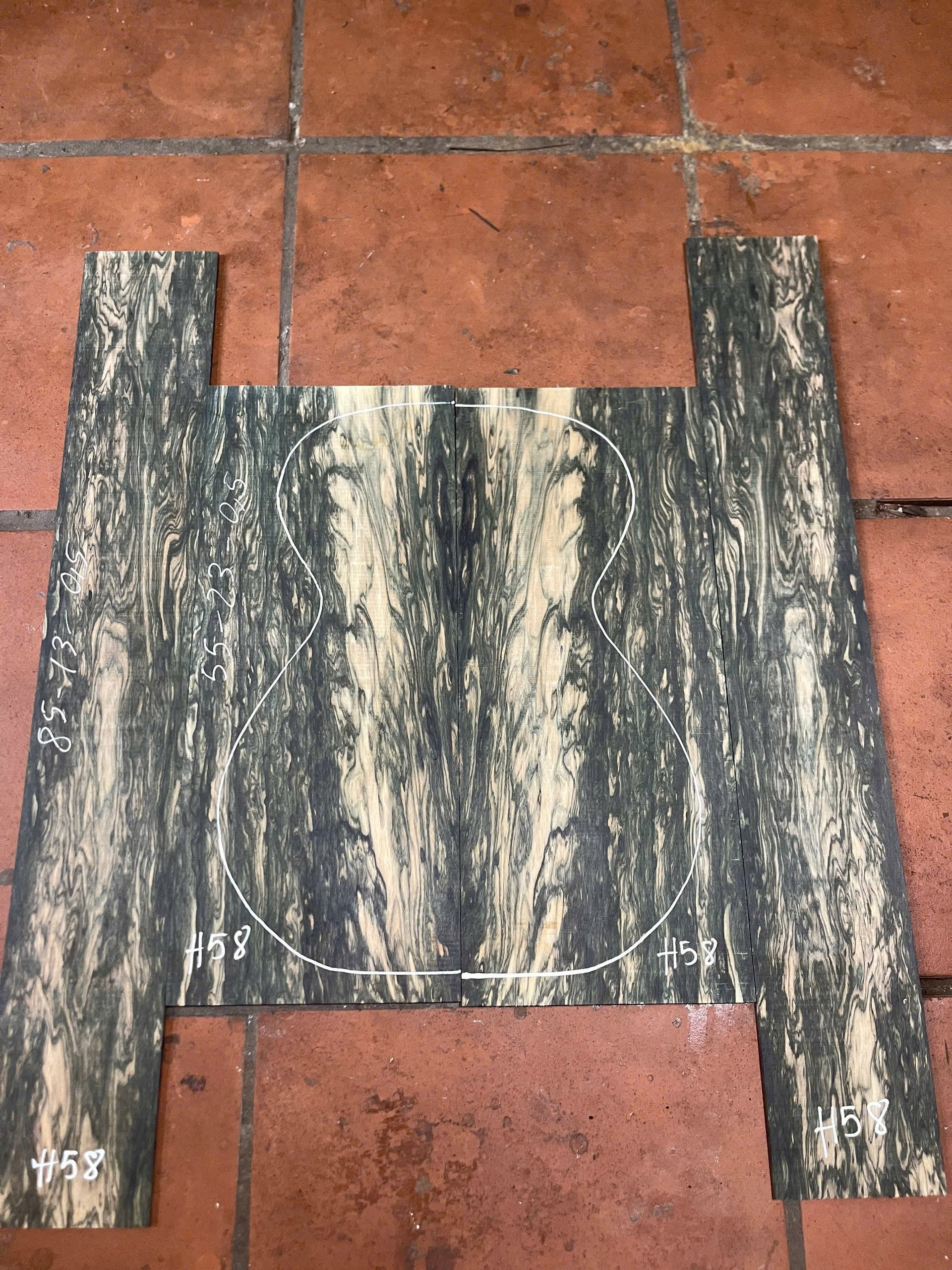 A distinctive type of ebony, distinguished by stunning polka-dot patterns; an exceptionally rare wood.