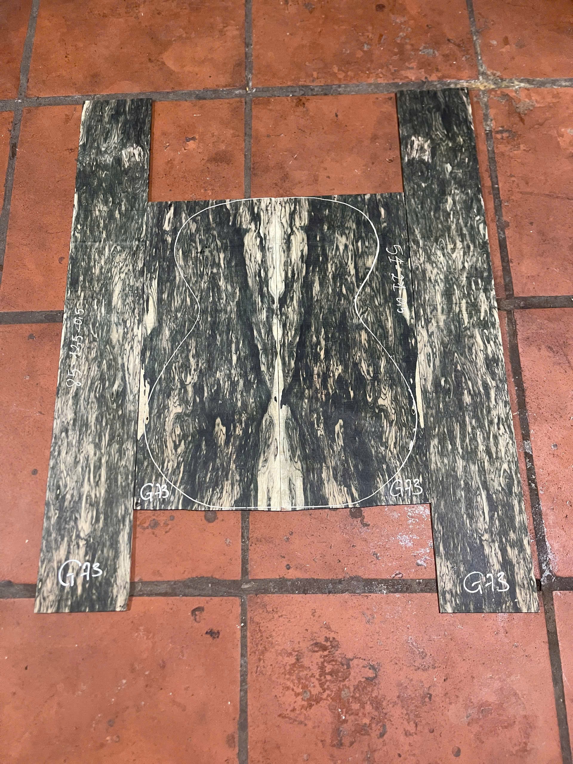 A distinctive type of ebony, distinguished by stunning polka-dot patterns; an exceptionally rare wood.