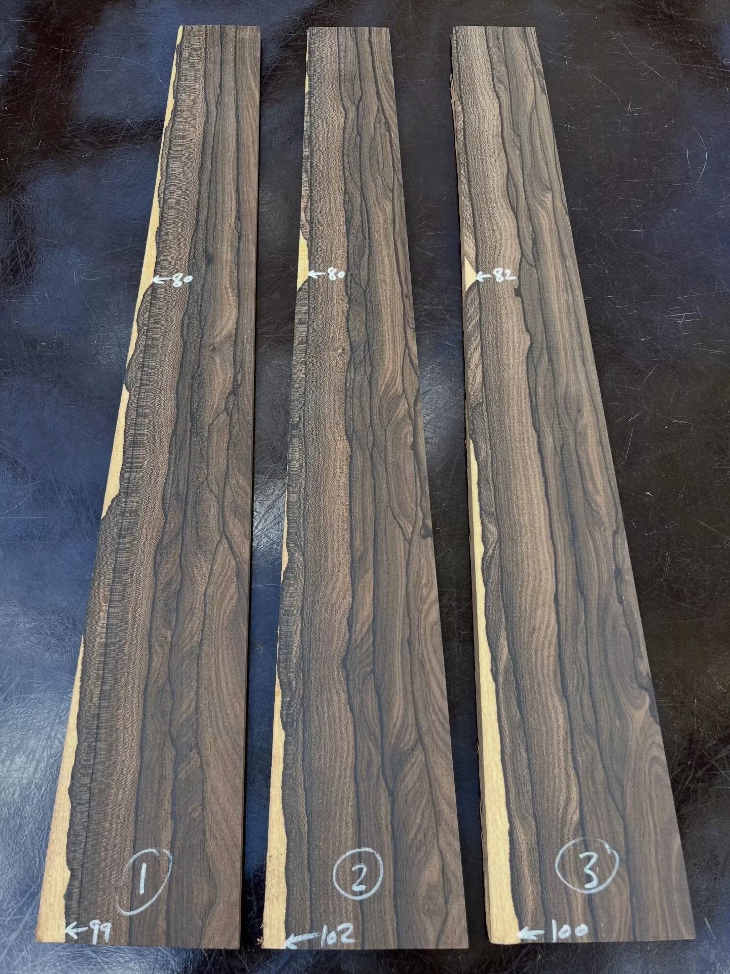 Premium XL Ziricote bass guitar fingerboards